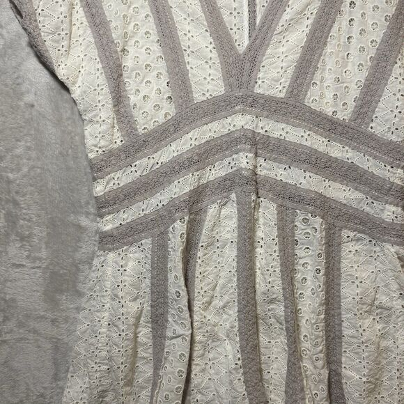 ALL SAINTS Cyndi Tee Mini Tunic Dress Eyelet Lace Boho Women's Size M - Picture 9 of 15